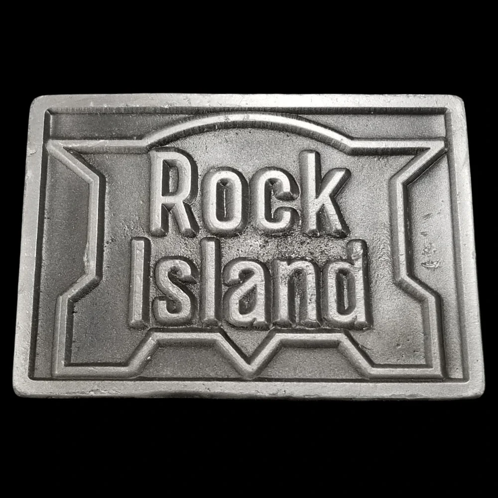 Rock Island Belt Buckle Vintage Eagle‎ Foundry Products Metal USA Made